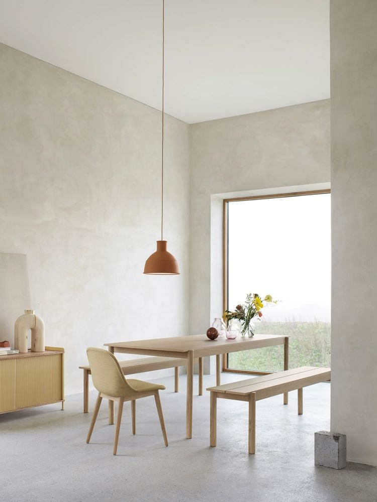 linear wood series oak fiber side chair oak canvas 414 enfold sideboard low oak sand unfold muuto org