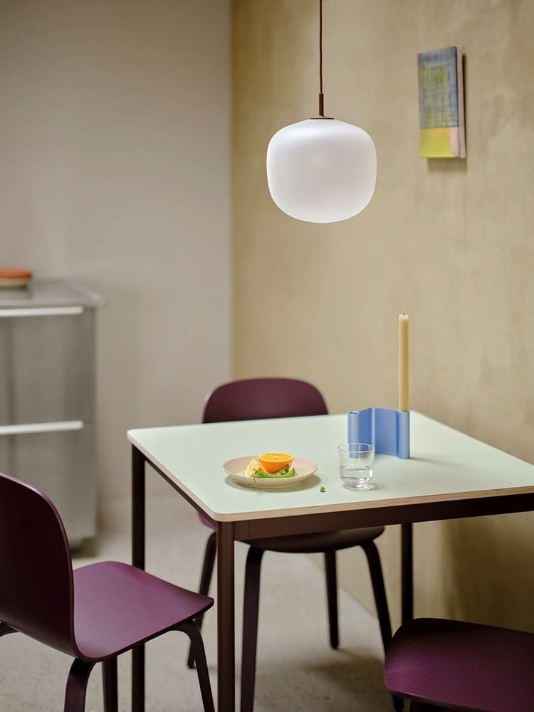 base table 80 80 light green brown red visu chair dark plum pair light blue rime raise low res