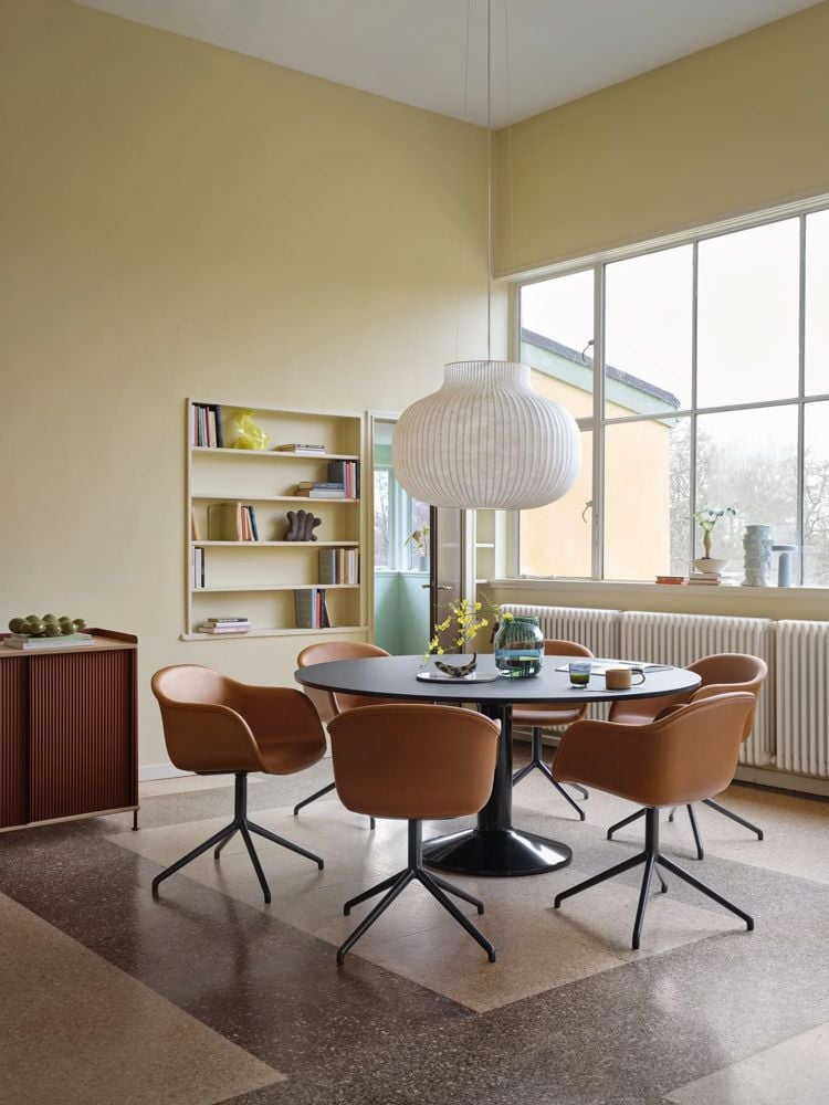 midst table 160 black fiber armchair swivel refine leather cognac black strand 80 silent 20 enfold 148x45 h85 oak deep red ease raise muuto org