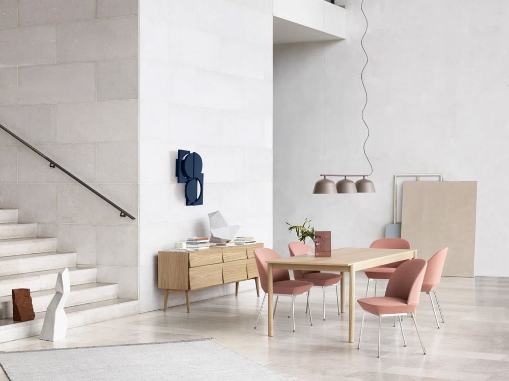 oslo side chair twill weave 530 chrome linear wood table oak reflect sideboard ambit rail lamp taupe muuto org